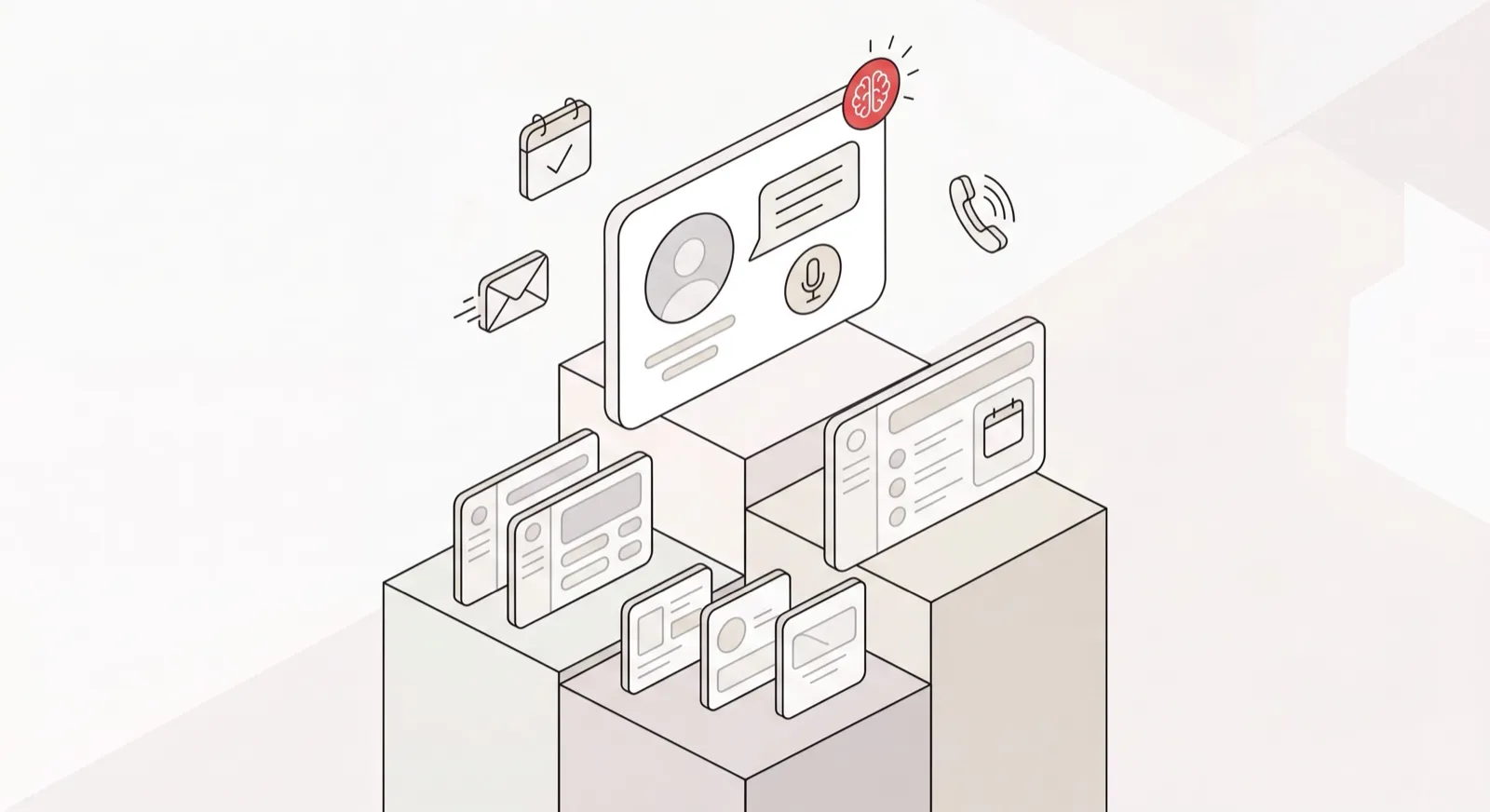 Tiered podium ranking the best AI virtual assistant tools, with one standout app dashboard at the top