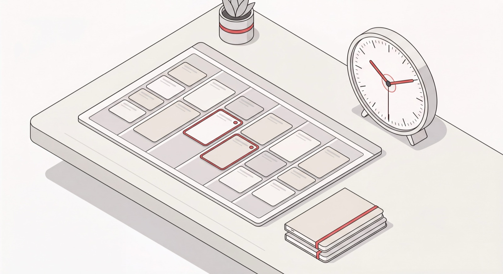 Organized weekly calendar with neatly arranged meeting blocks, illustrating meeting management software