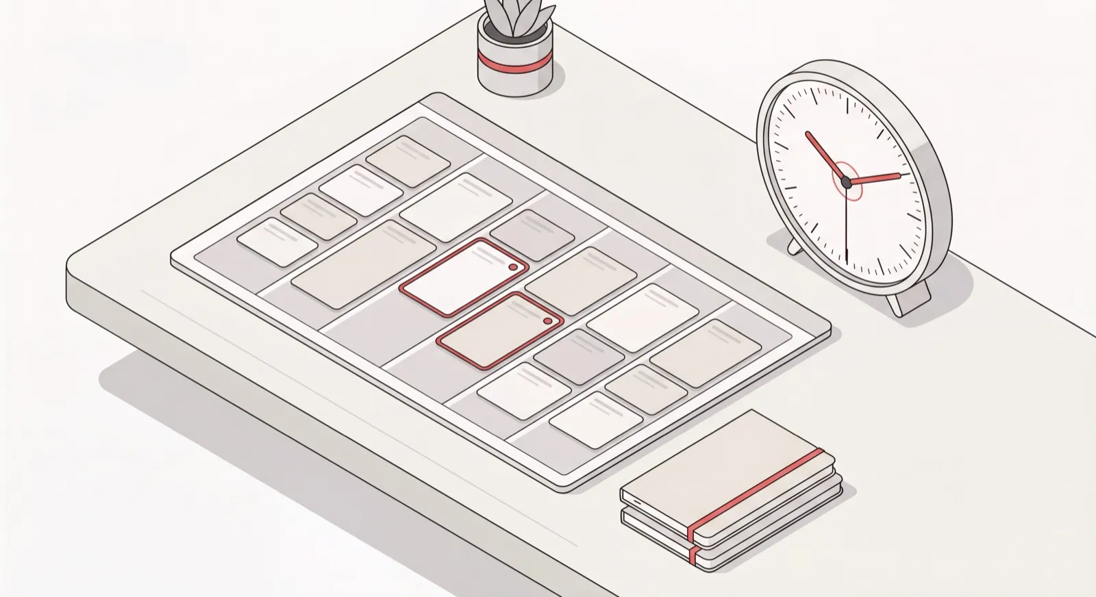 Organized weekly calendar with neatly arranged meeting blocks, illustrating meeting management software